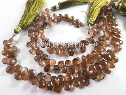 Pink Andalusite Faceted Pear Beads